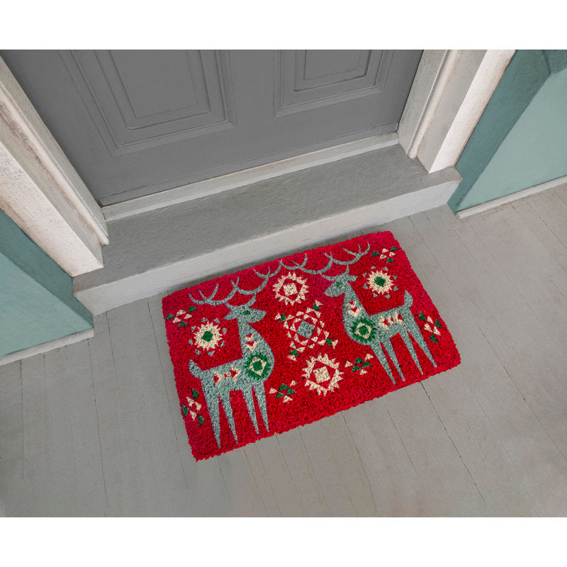 Nordic Reindeer Handwoven Coconut Fiber Doormat