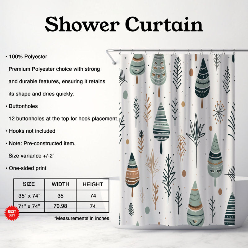 Nordic Winter - 1 Piece Standard Shower Curtain