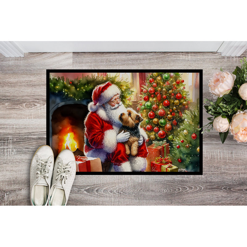 Norfolk Terrier and Santa Claus Doormat