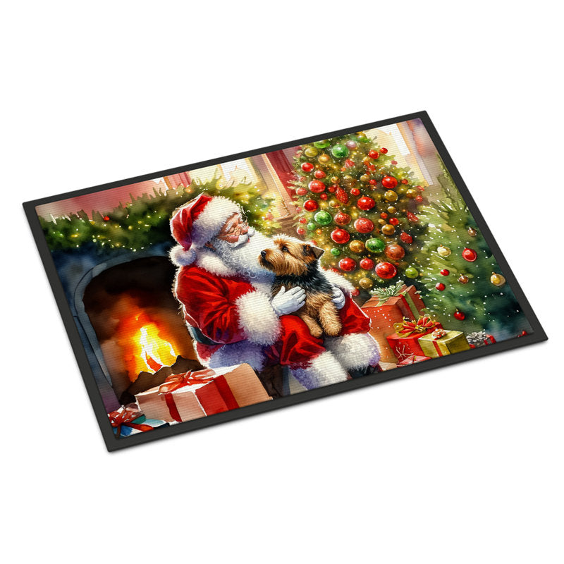 Norfolk Terrier and Santa Claus Doormat