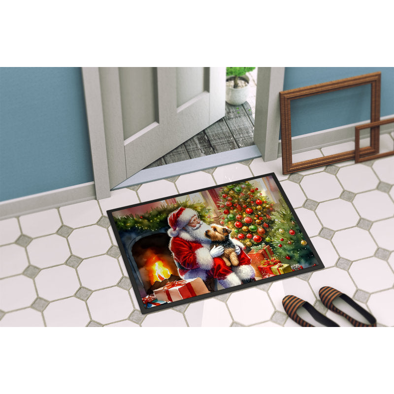 Norfolk Terrier and Santa Claus Doormat