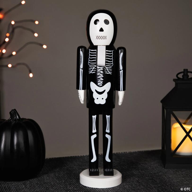 Northlight 14" Black and White Skeleton Halloween Nutcracker