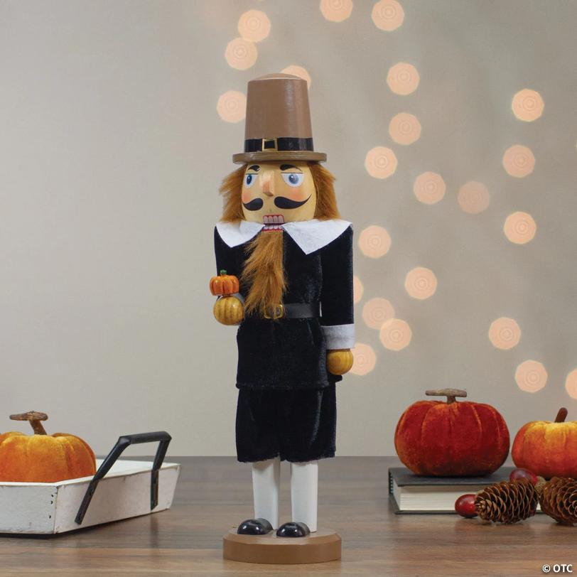 Northlight 14" Pilgrim Man Wooden Thanksgiving Nutcracker