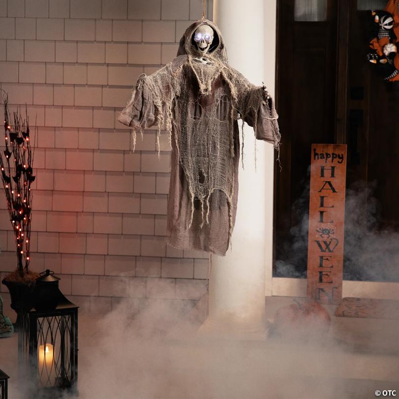 Northlight 36" Gray Touch Activated Hanging Death Reaper Halloween Decor