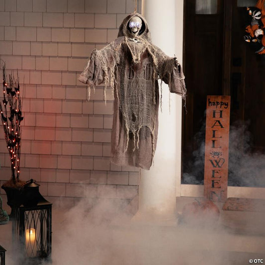 Northlight 36" Gray Touch Activated Hanging Death Reaper Halloween Decor
