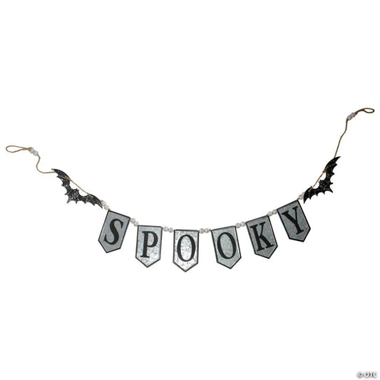 Northlight 7' Metal SPOOKY Bats Halloween Banner