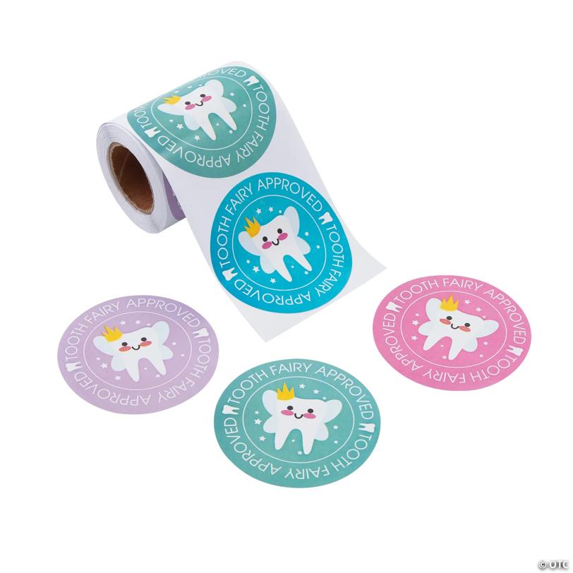 Official Tooth Fairy Seal Sticker Roll - 100 Pc. | USA Decoration®