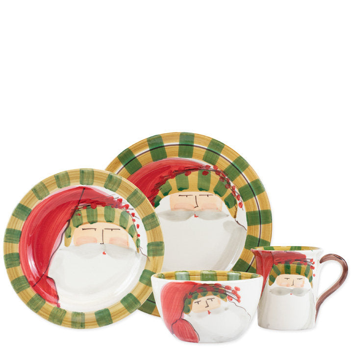 Old St. Nick Round Salad Plate - Striped Hat
