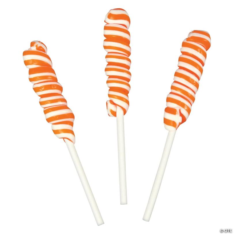 Orange Mini Twisty Lollipops - 24 Pc.