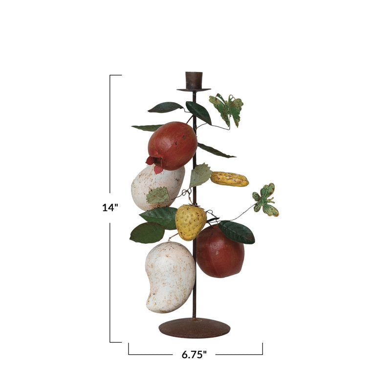 Orchard Bounty Metal Taper Candle Holder