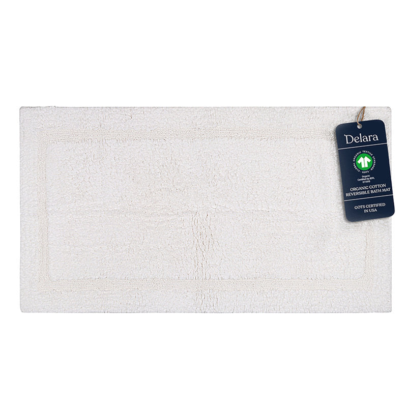 Organic Cotton Reversible Bath Mat â€“ 3000 GSM, GOTS Certified, Ultra-Thick & Super Absorbent | Soft, Plush & Quick-Drying Bathroom Rug