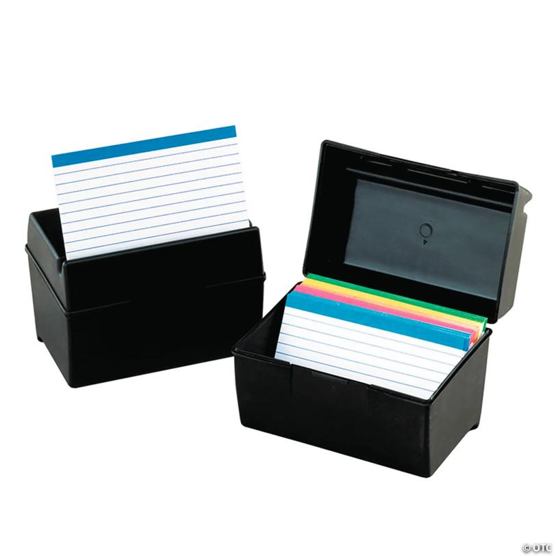Oxford Plastic Index Card Box, 3" x 5", Set of 6