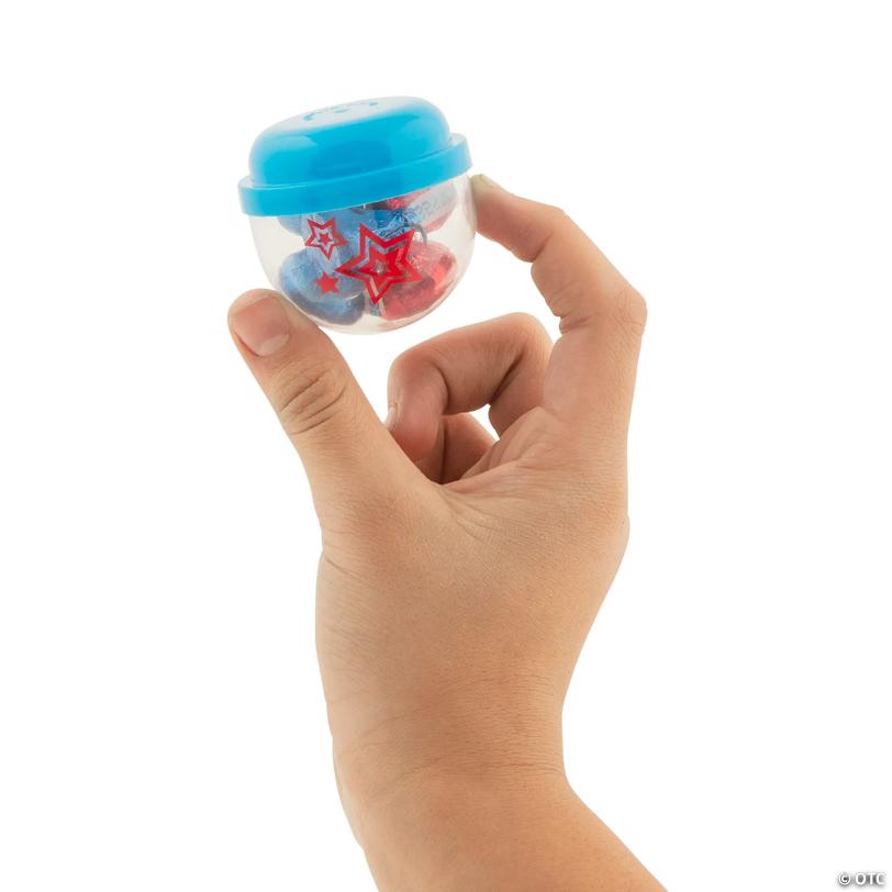 Patriotic BPA-Free Plastic Favor Capsules - 12 Pc.