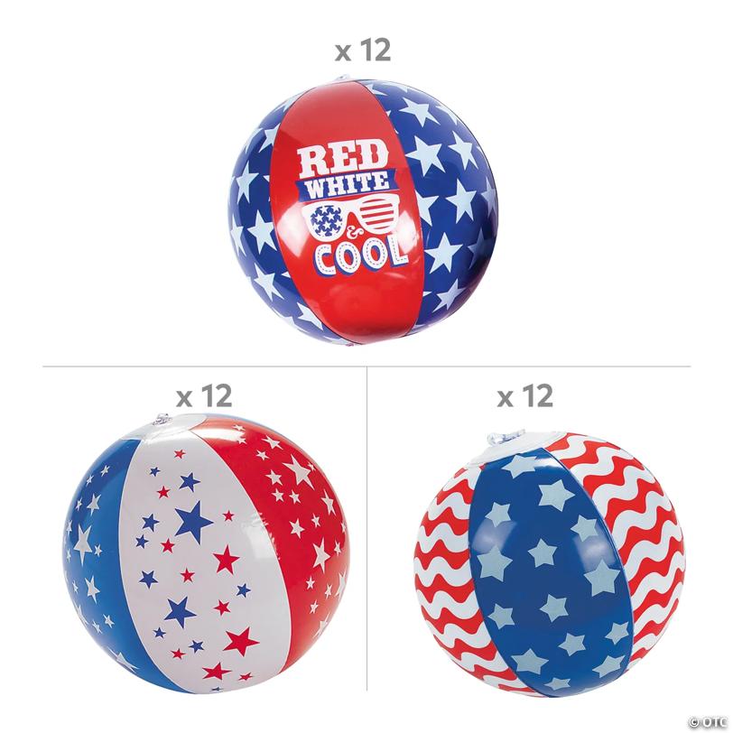 Patriotic Beach Ball Kit Assortment - 36 Pc.