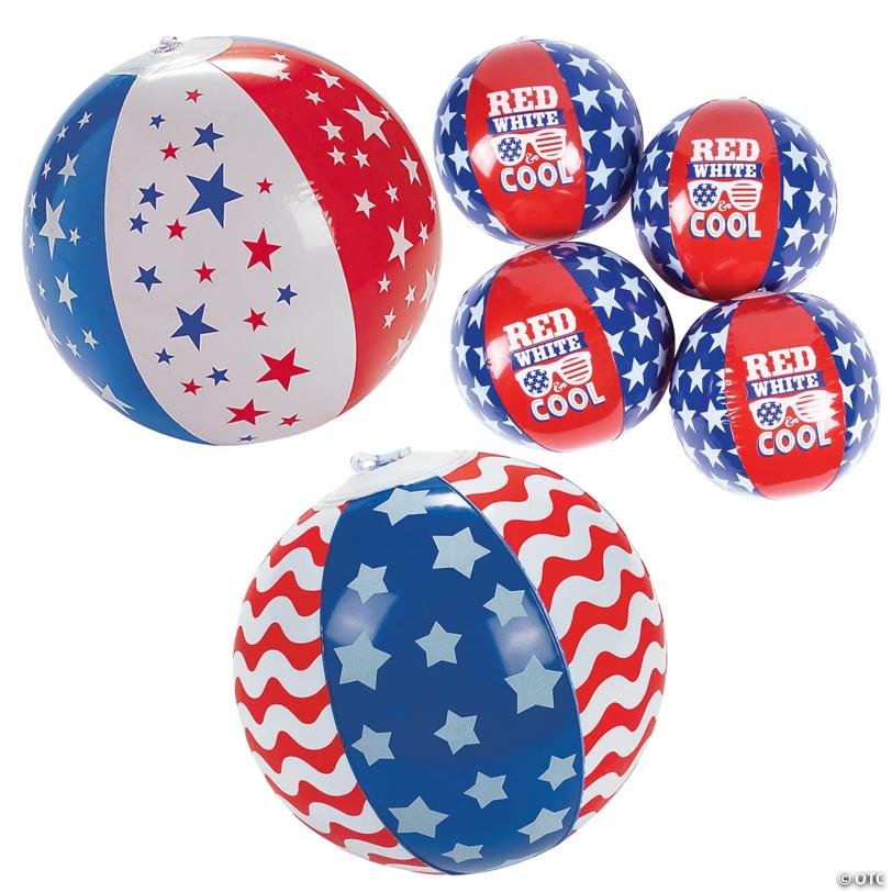 Patriotic Beach Ball Kit Assortment - 36 Pc.