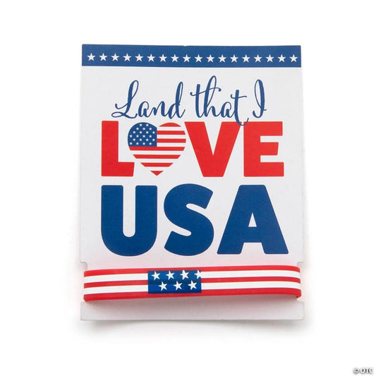 Patriotic Bracelets with Card - 12 Pc.