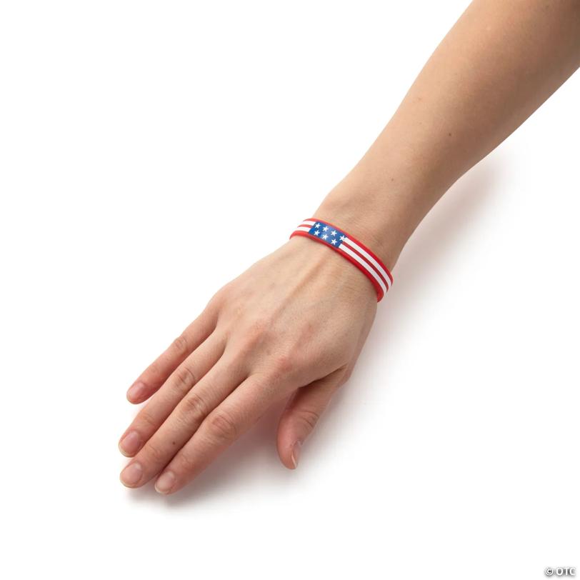 Patriotic Bracelets with Card - 12 Pc.