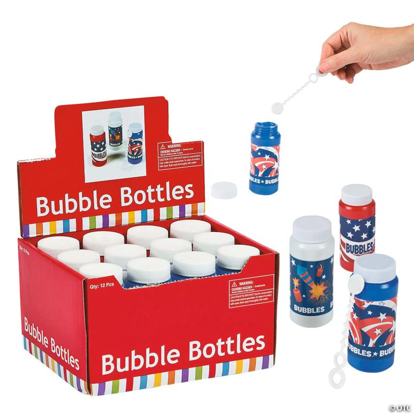Patriotic Bubble Bottles - 12 Pc.