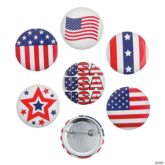Patriotic Buttons - 24 Pc.