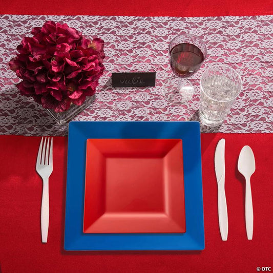 Patriotic Disposable Plates Napkins Cups and Tablecloth Set - 20 Settings | USA Decoration®