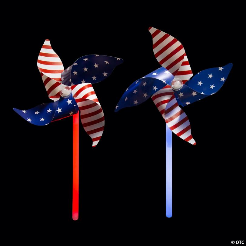 Patriotic Glow Stick Pinwheels - 12 Pc.