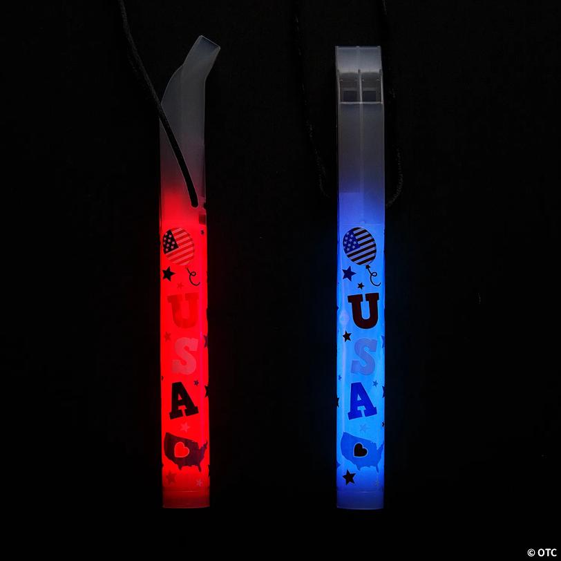 Patriotic Glow Whistle Necklace - 6 Pc.