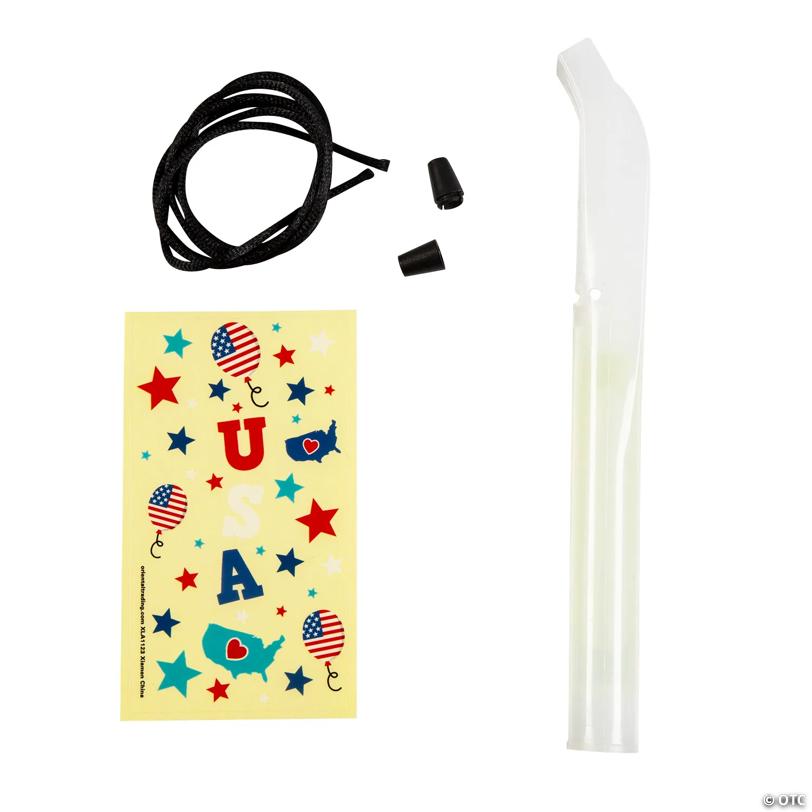 Patriotic Glow Whistle Necklace - 6 Pc.