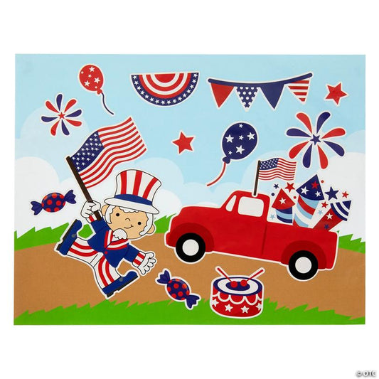 Patriotic Parade Sticker Scenes – 12 Pc.
