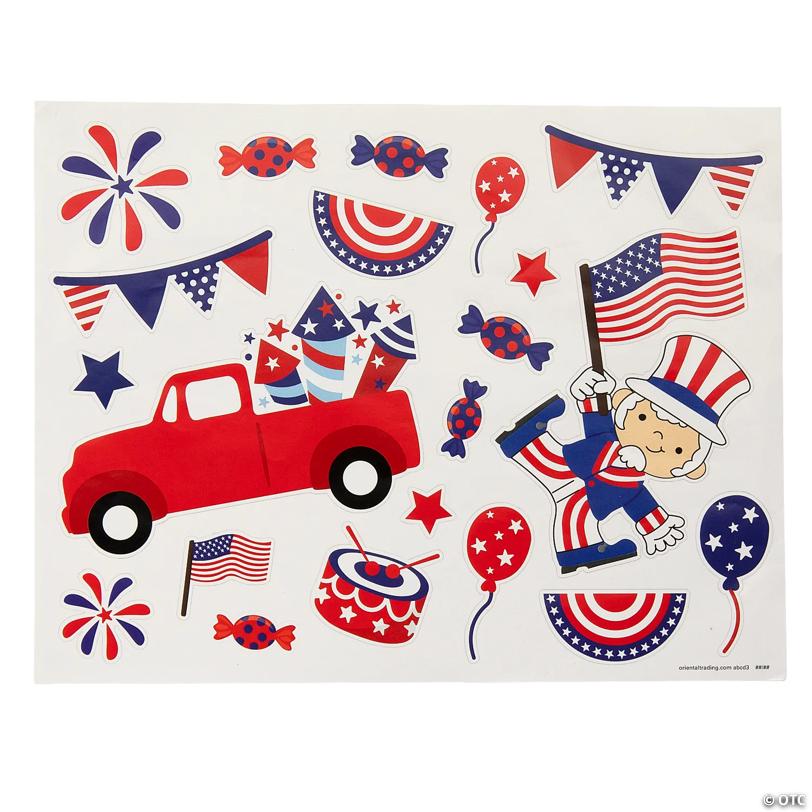 Patriotic Parade Sticker Scenes – 12 Pc.