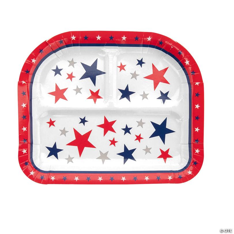Patriotic Party Star Paper Dinner Plates - 8 Ct.