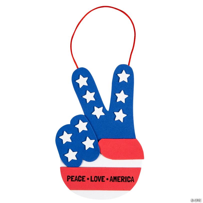 Patriotic Peace Hand Sign Craft Kit - Makes 12