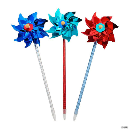 Patriotic Pinwheel Pens - 12 Pc.