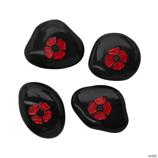 Patriotic Poppy Worry Stones - 12 Pc.