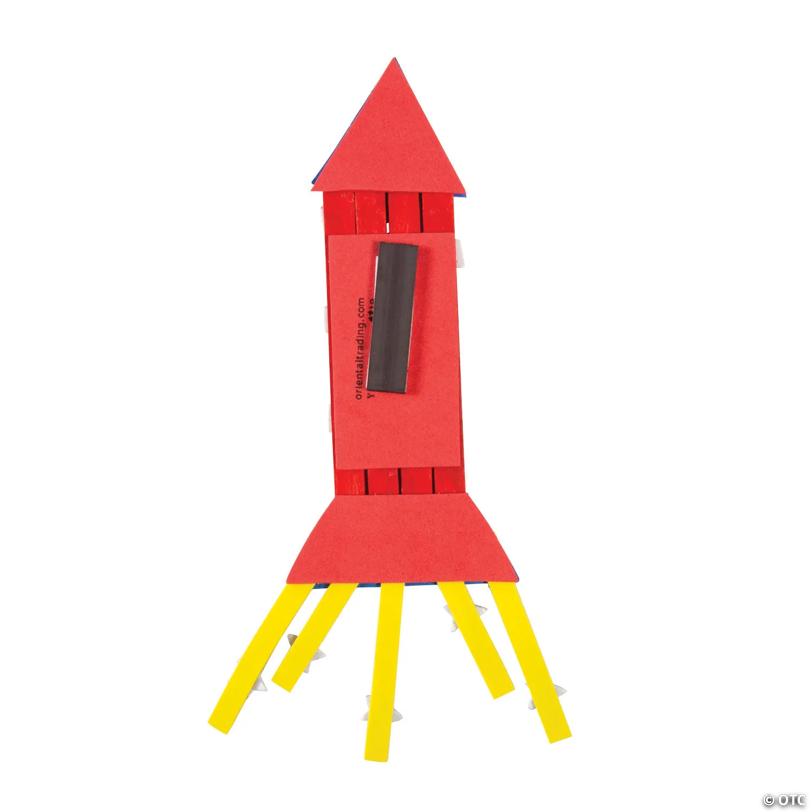 Patriotic Rocket Ship Magnet Craft Kit - Makes 12