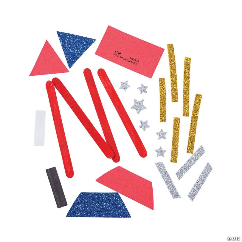 Patriotic Rocket Ship Magnet Craft Kit - Makes 12