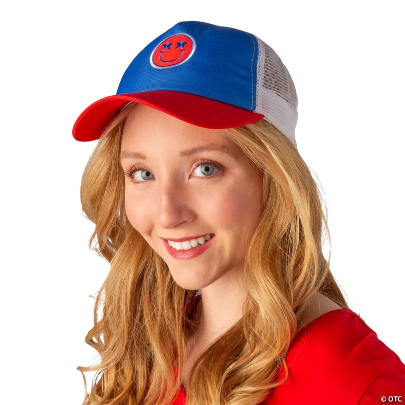 Patriotic Smile Face Trucker Hats - 12 Pc.