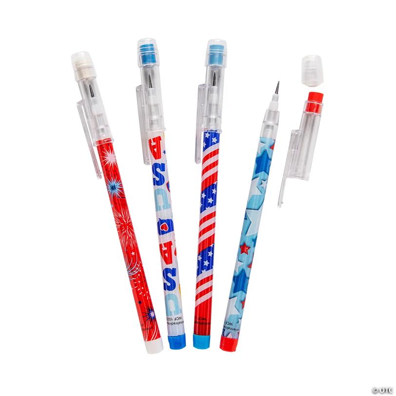 Patriotic Stacking Point Pencils - 24 Pc.