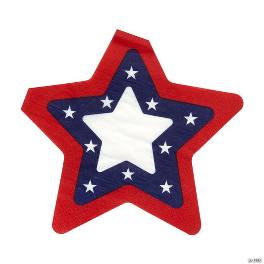 Patriotic Star Party Luncheon Napkins - 16 Pc.