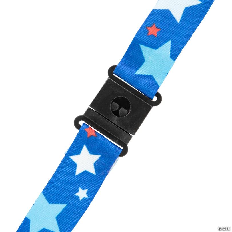 Patriotic Star Print Lanyards - 12 Pc.