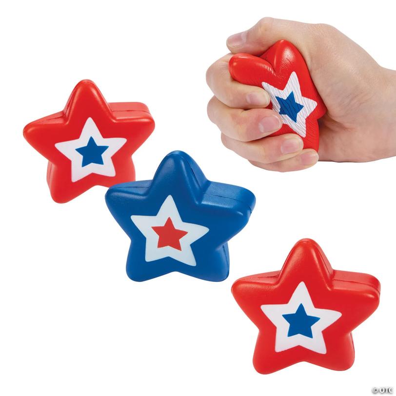 Patriotic Star Stress Toys - 12 Pc.