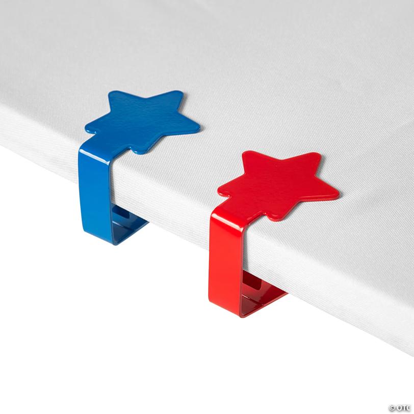 Patriotic Star Tablecloth Clips - 12 Pc.