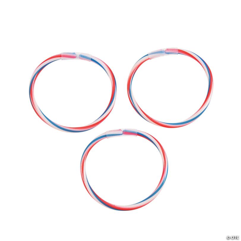 Patriotic Swirl Glow Bracelets - 36 Pc.
