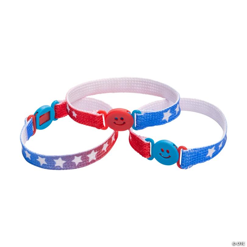 Patriotic Tie-Dye Friendship Bracelets - 12 Pc.
