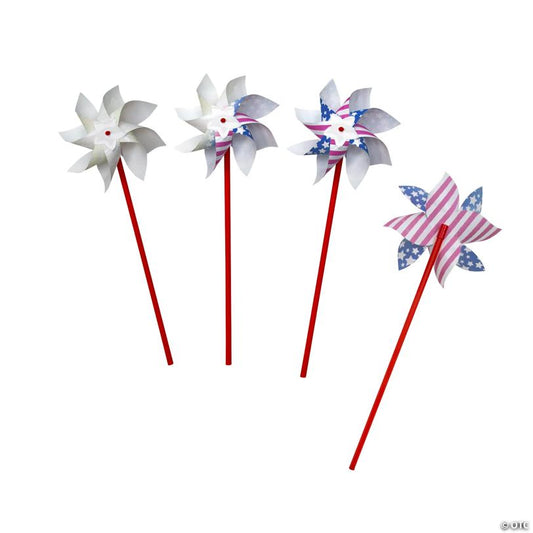 Patriotic UV Light Color-Changing Pinwheels - 12 Pc.