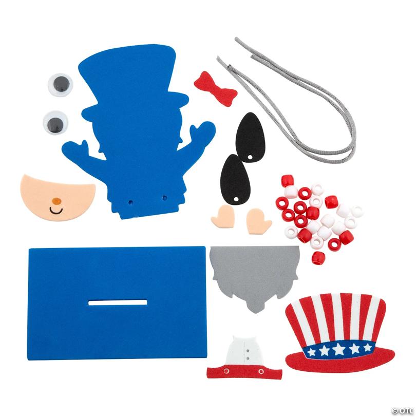 Patriotic Uncle Sam Beaded Dangle-Leg Craft Kit – Makes 12