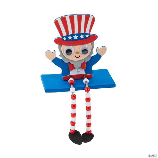 Patriotic Uncle Sam Beaded Dangle-Leg Craft Kit – Makes 12