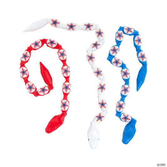 Patriotic Wiggle Snakes- 24 Pc.