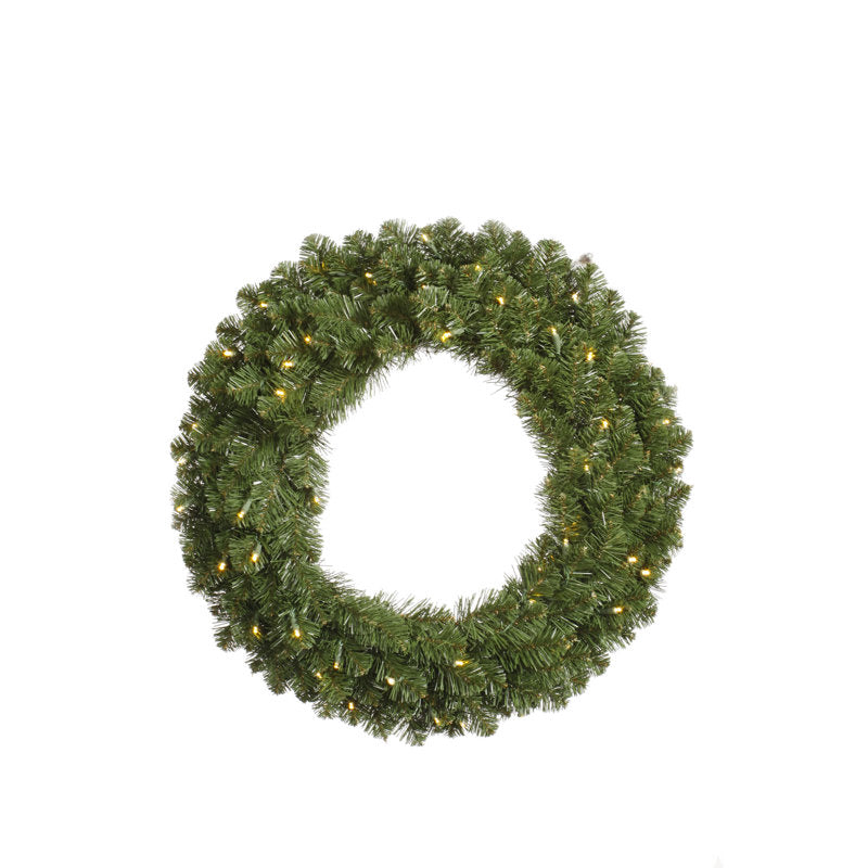 13.78" Farmhouse Fir Christmas Wreath displayed on a front door