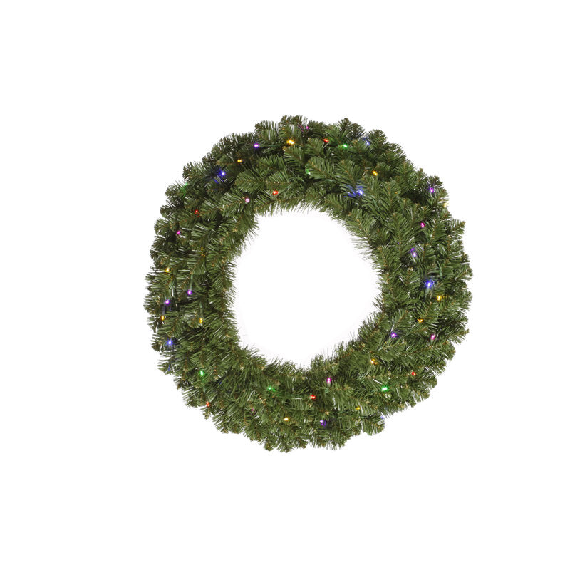 Pre-Lit Artificial Christmas Wreath as a festive door display