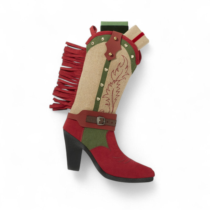 Personalization Mall Cowgirl Boot Christmas Stocking